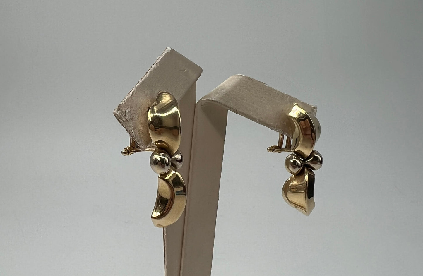 COPPIA DI ORECCHINI ORO 18KT BICOLOR