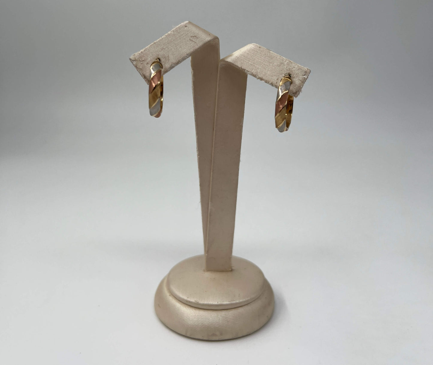 COPPIA DI ORECCHINI ORO 18KT TRICOLOR