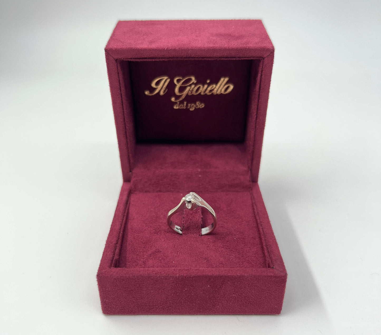 ANELLO SOLITARIO IN ORO 18KT BIANCO