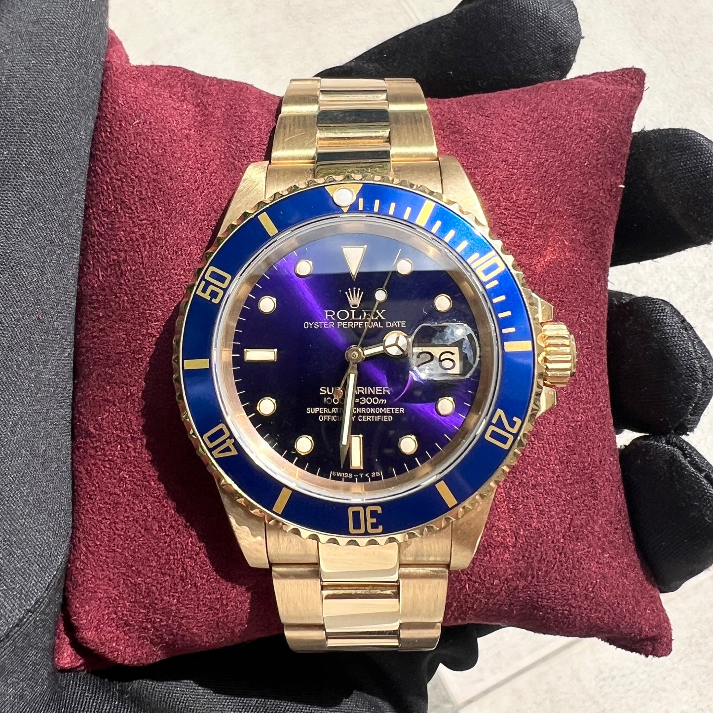 ROLEX SUBMARINER ORO QUADRANTE BLU VIRATO - FULL SET