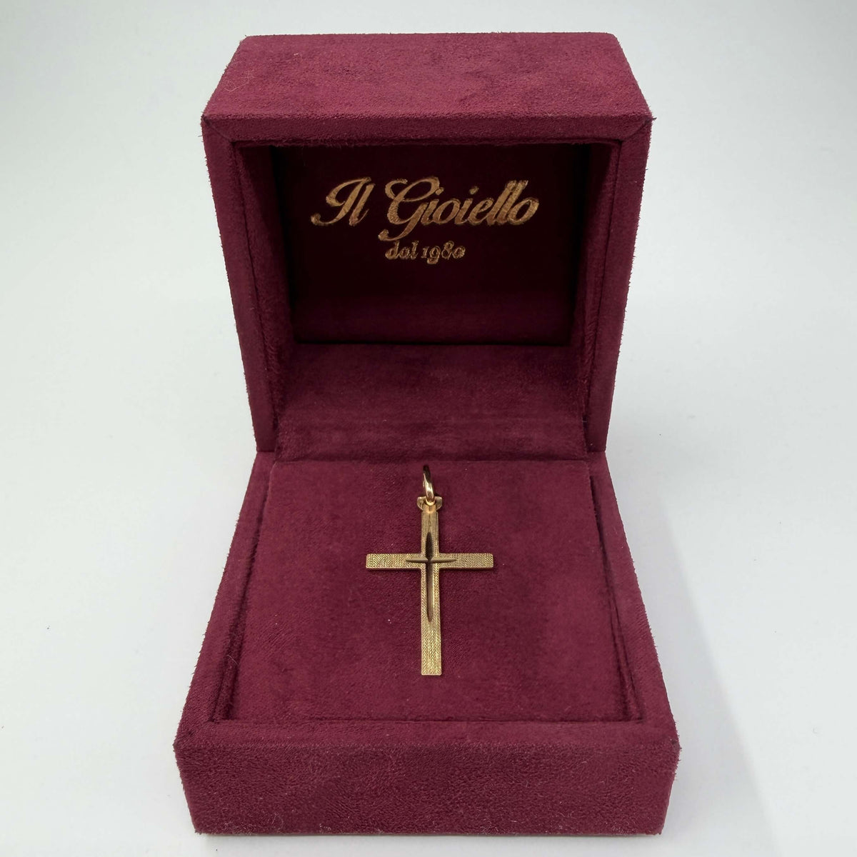 CIONDOLO ORO 18KT GIALLO croce satinata 1.65 gr