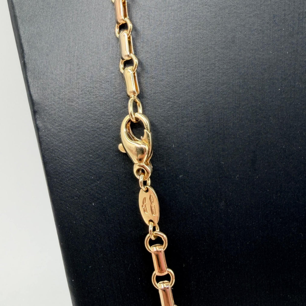 COLLANA ORO 18KT TRICOLOR Ovali Piatti e Anellini 22.34 gr