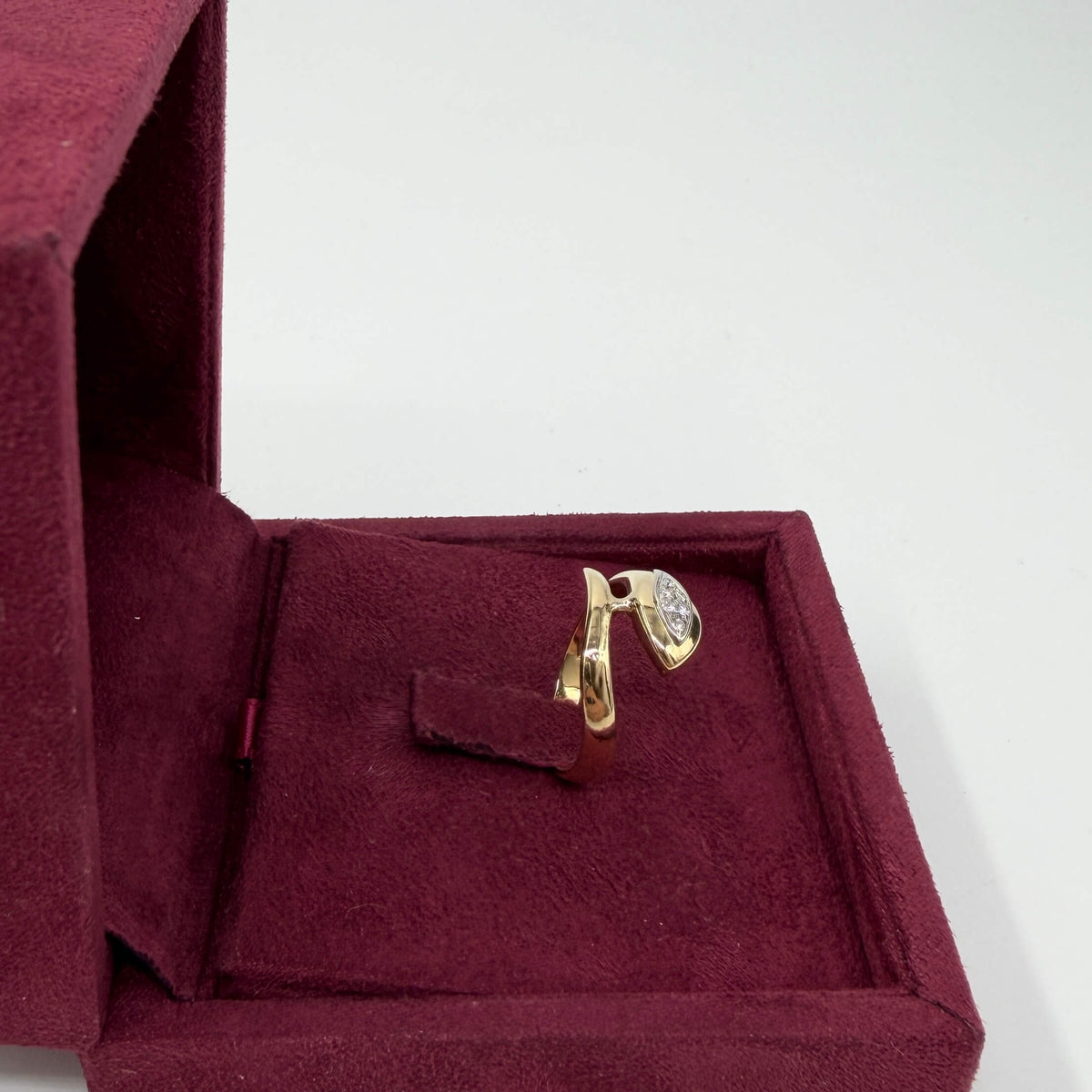 ANELLO ORO 18KT BICOLOR Serpente con Diamanti Naturali VS/G da 0.06ct 3.32 gr