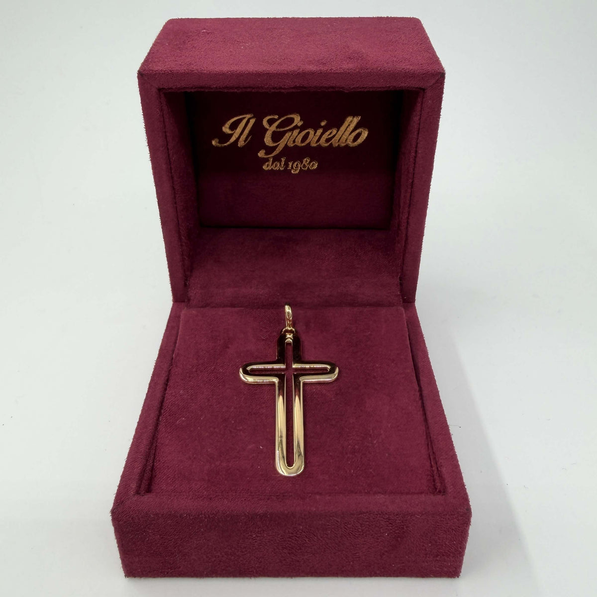 CIONDOLO ORO 18KT GIALLO Croce Vuota 3.62 gr