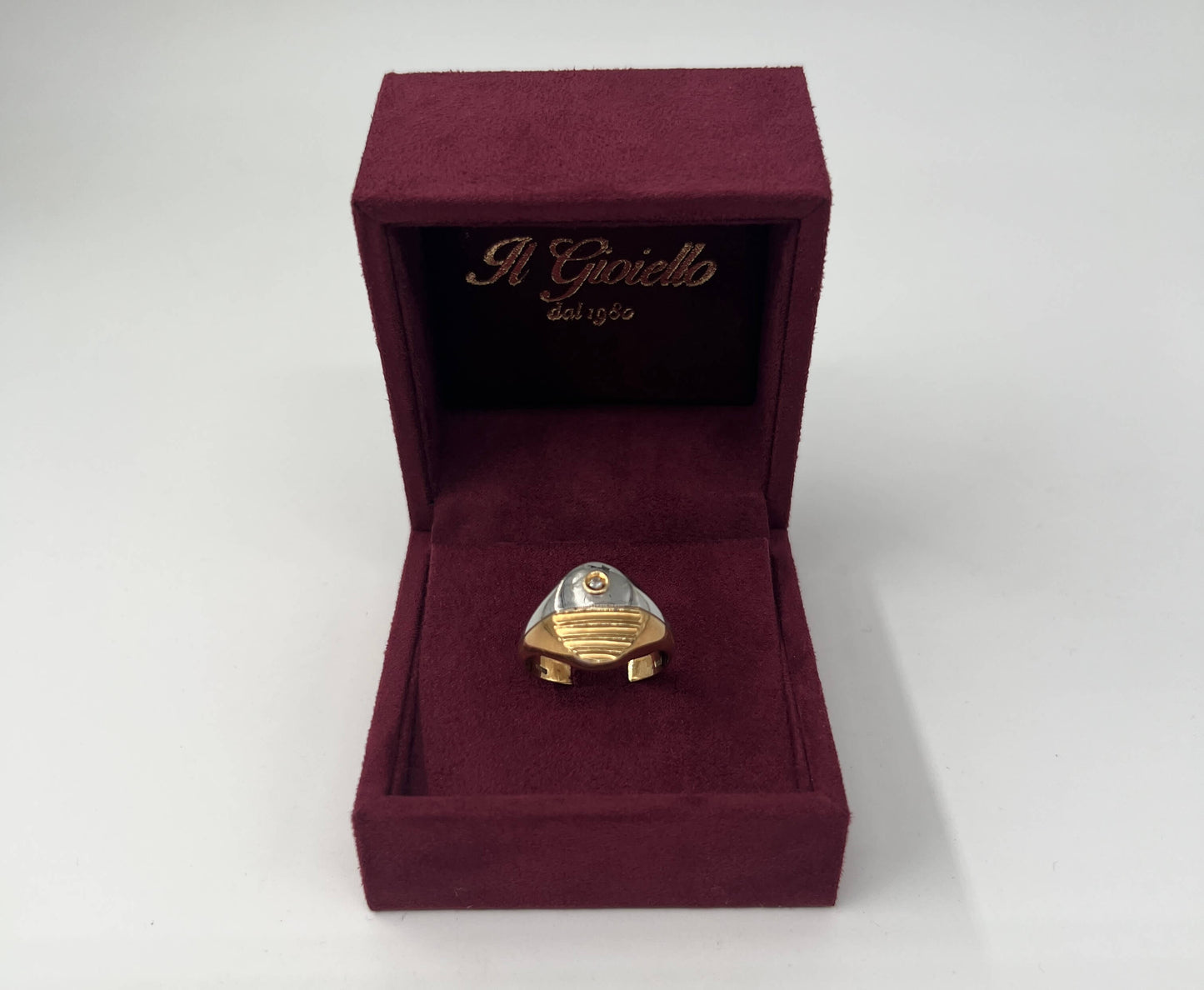 ANELLO IN ORO 18KT BICOLOR CON DIAMANTE