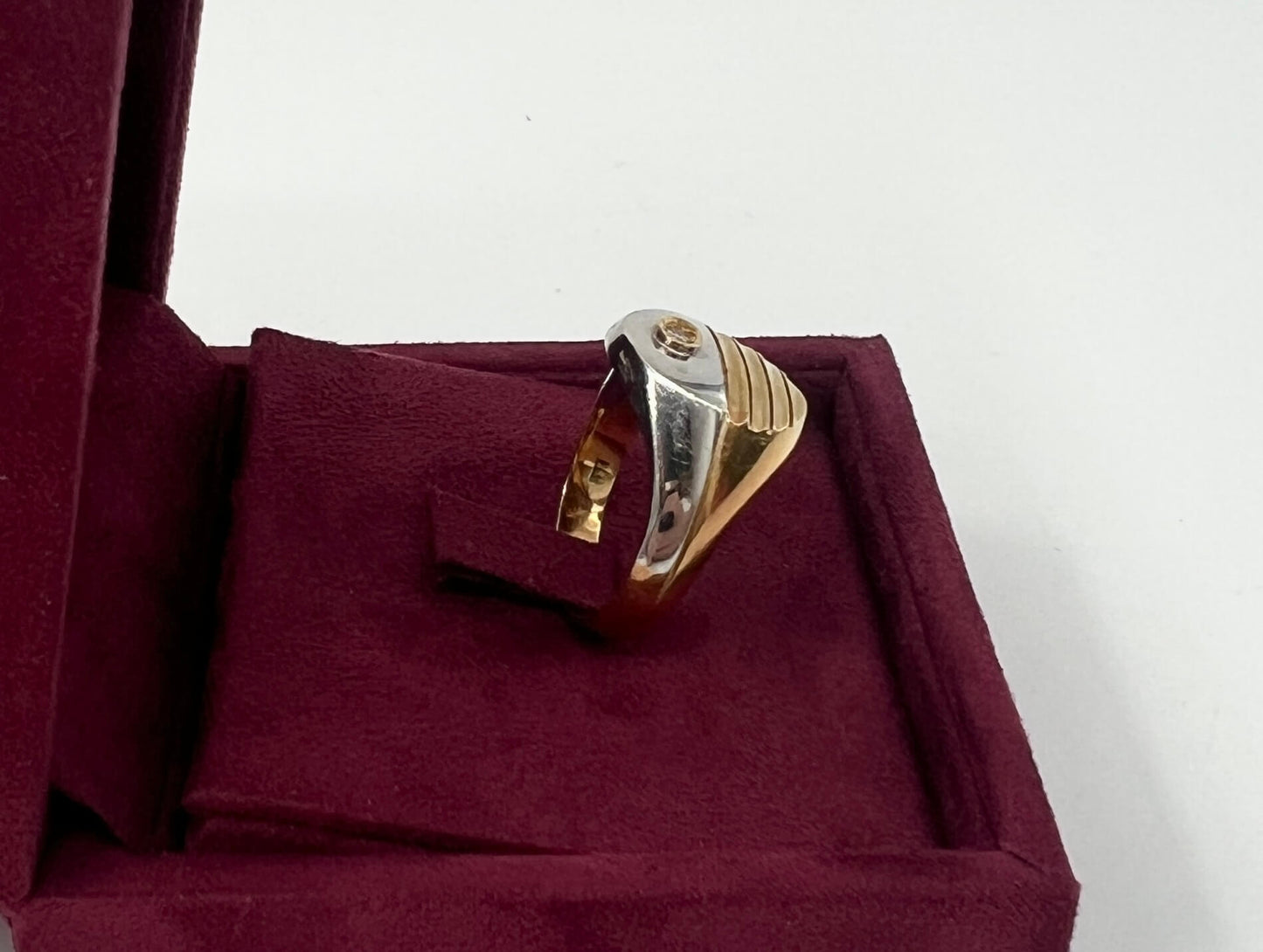 ANELLO IN ORO 18KT BICOLOR CON DIAMANTE