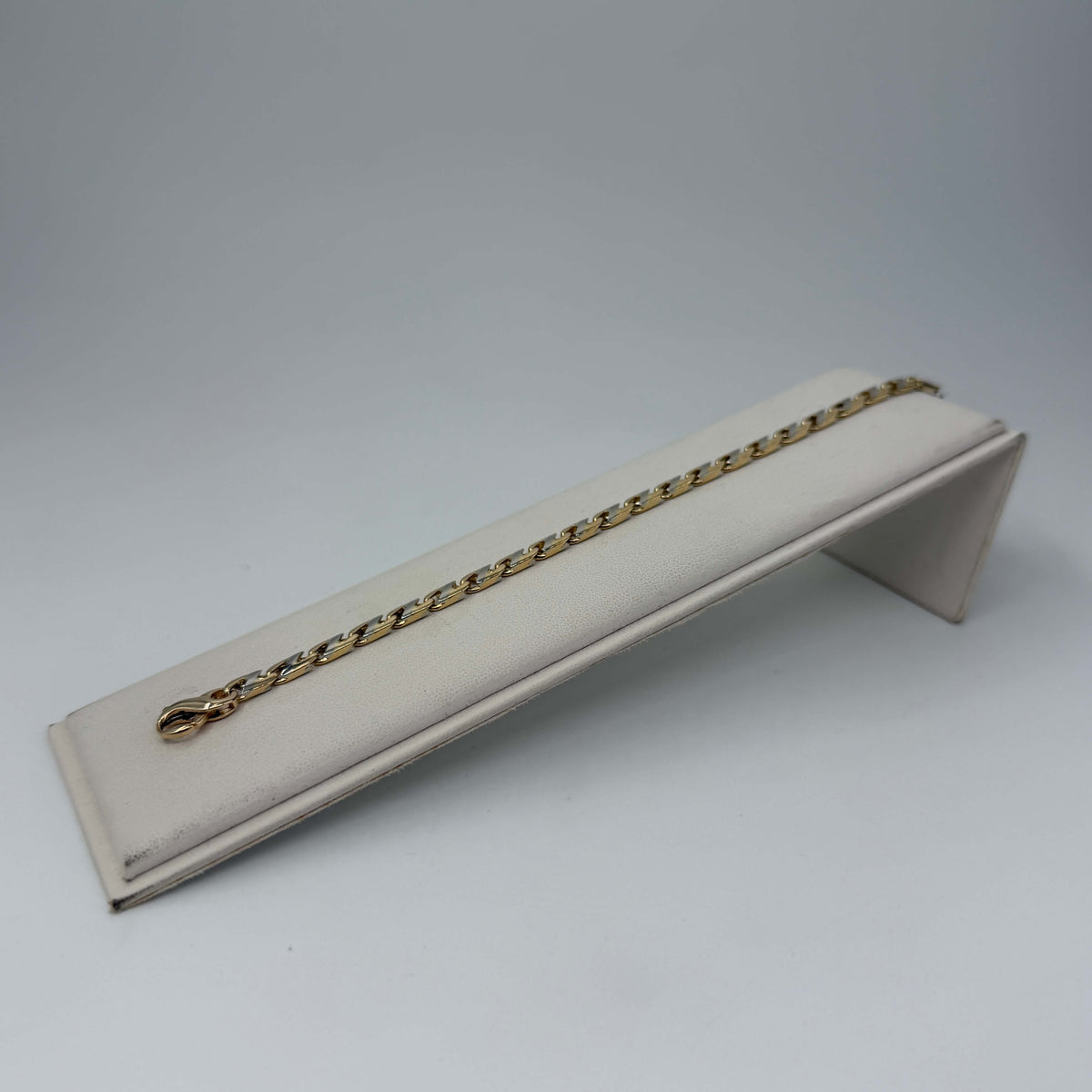 BRACCIALE ORO 18KT BICOLOR Ovale Sbarrato 19.11 gr