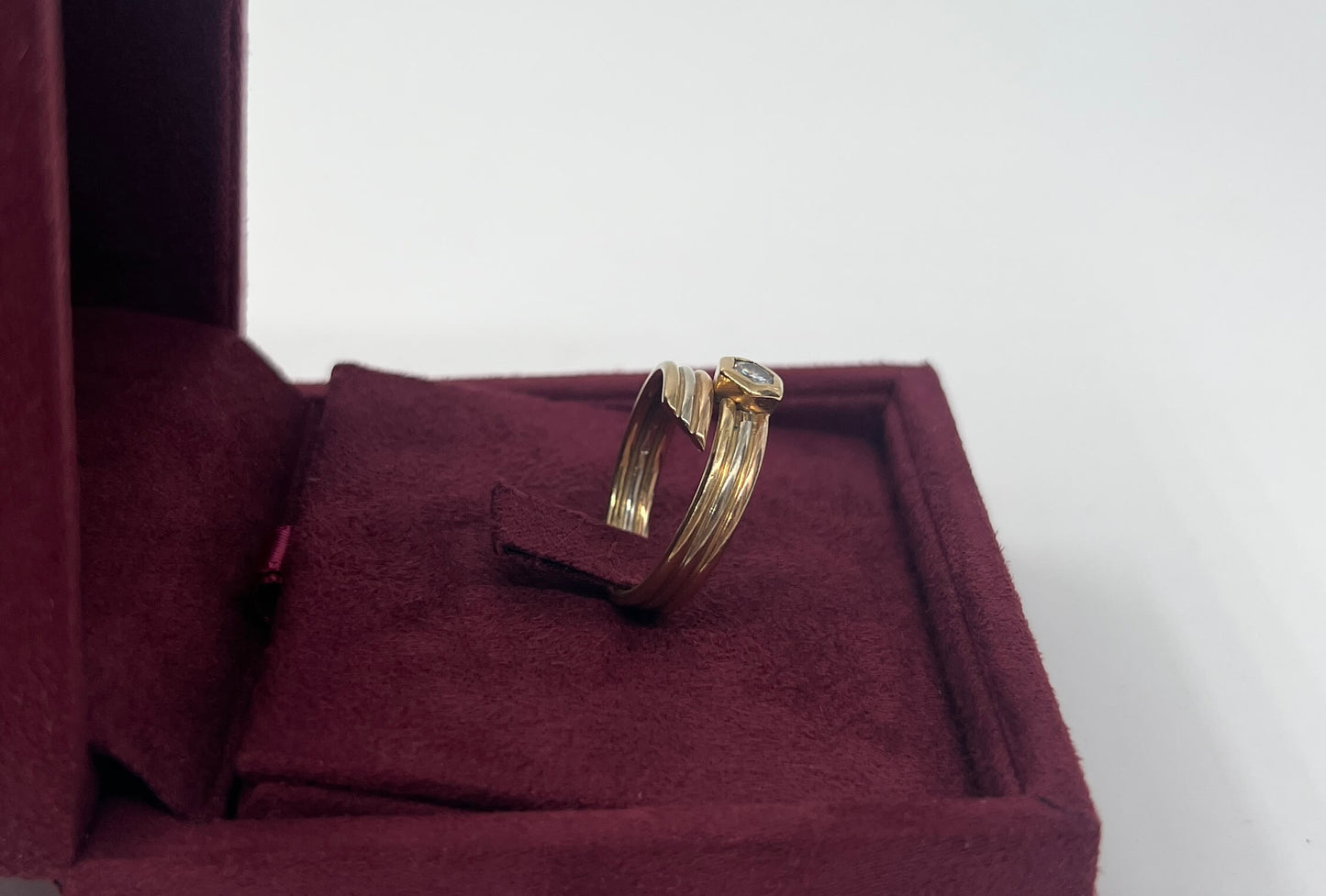 ANELLO IN ORO 18KT BICOLOR CON DIAMANTE