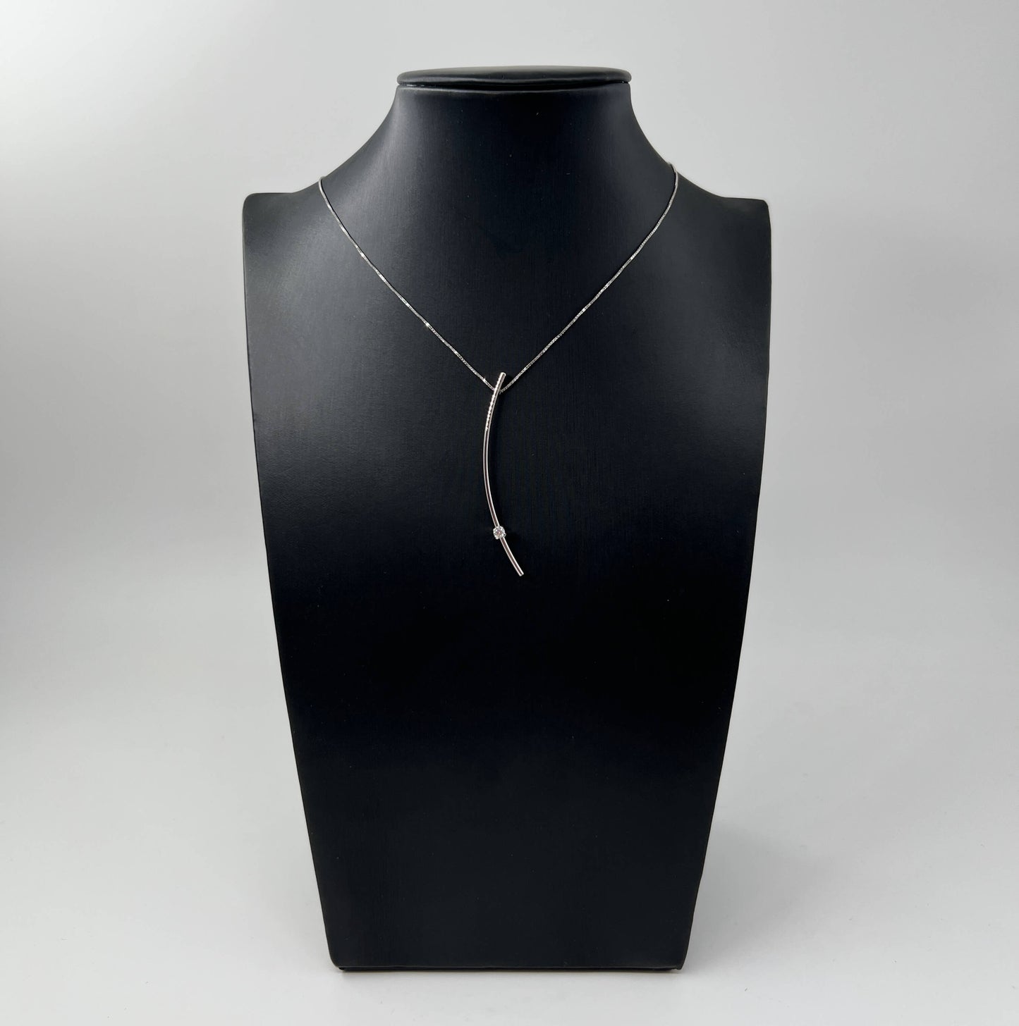 COLLANA ORO 18KT BIANCA CON DIAMANTE