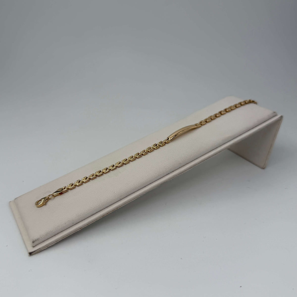 BRACCIALE ORO 18KT GIALLO Rettangoli con Piastrina 8.12 gr