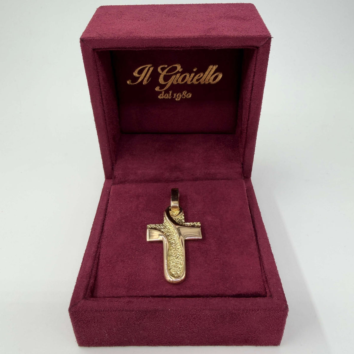 CIONDOLO ORO 18KT GIALLO Croce Onda 6.51 gr