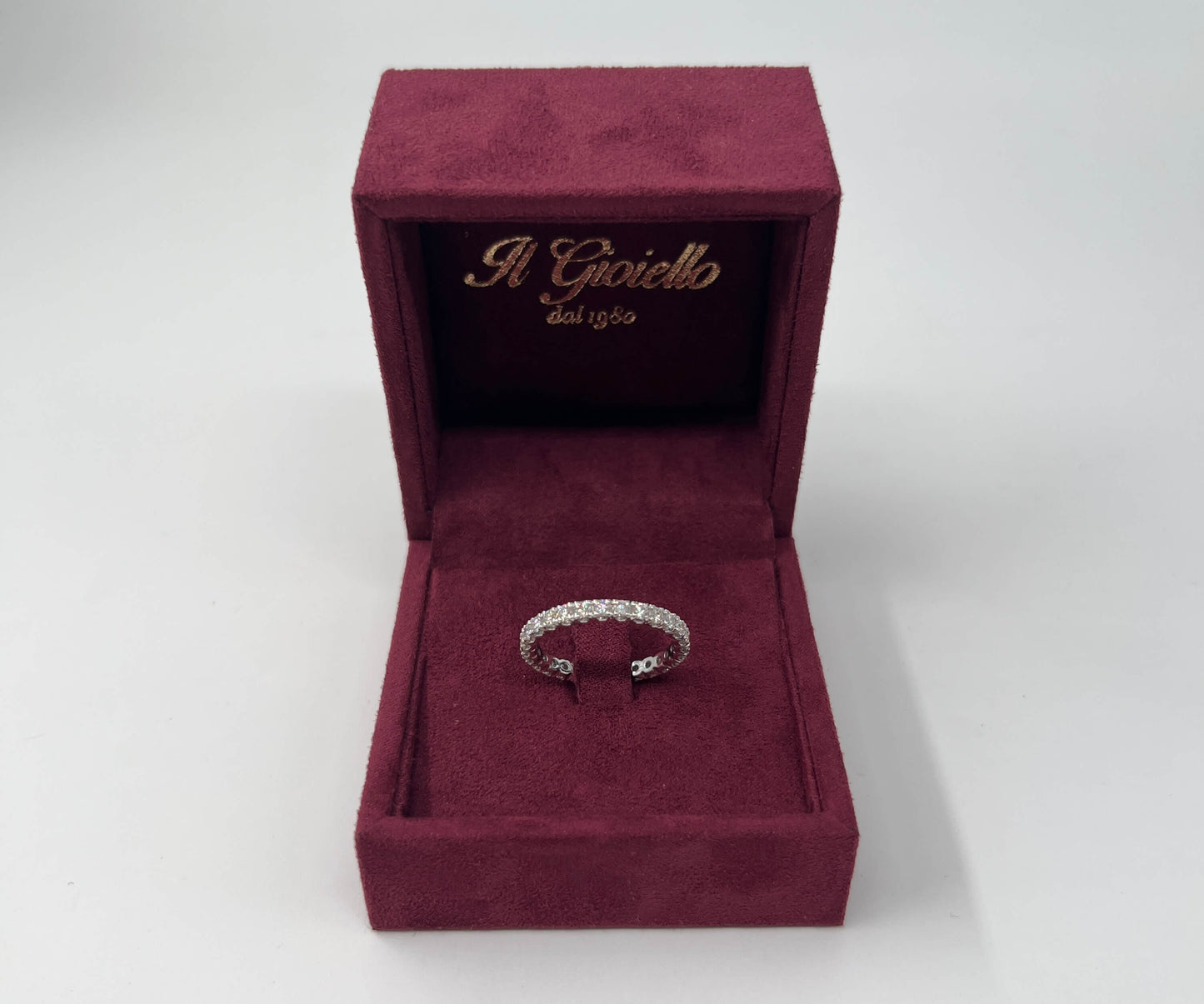 ANELLO IN ORO 18KT BIANCO CON DIAMANTI NATURALI