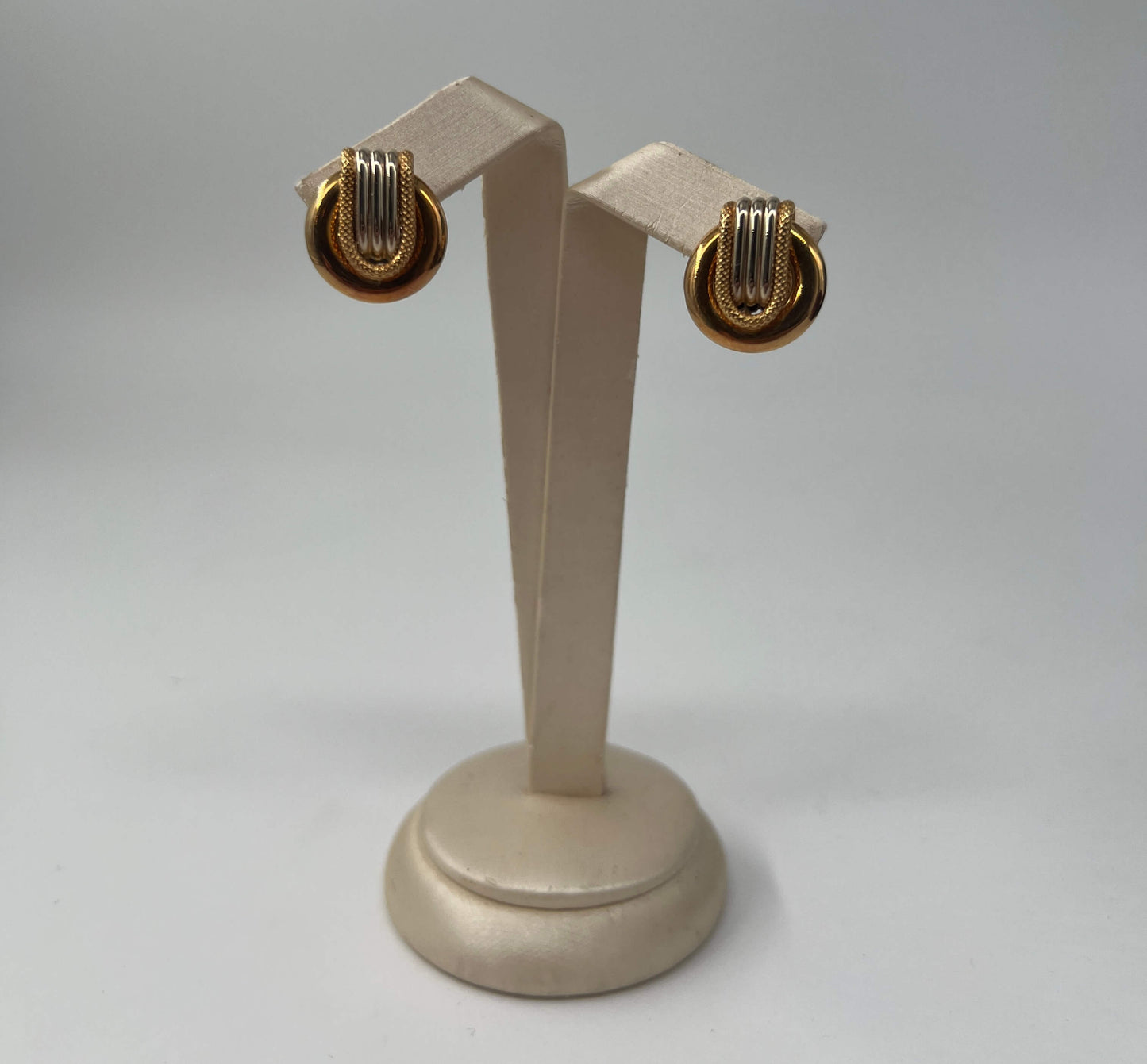 COPPIA DI ORECCHINI ORO 18KT BICOLOR