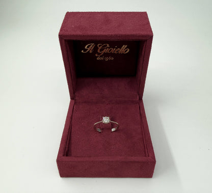 ANELLO SOLITARIO IN ORO 18KT BIANCO (CON CERTIFICATO GIA)
