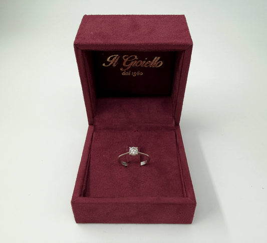 ANELLO SOLITARIO IN ORO 18KT BIANCO (CON CERTIFICATO GIA)