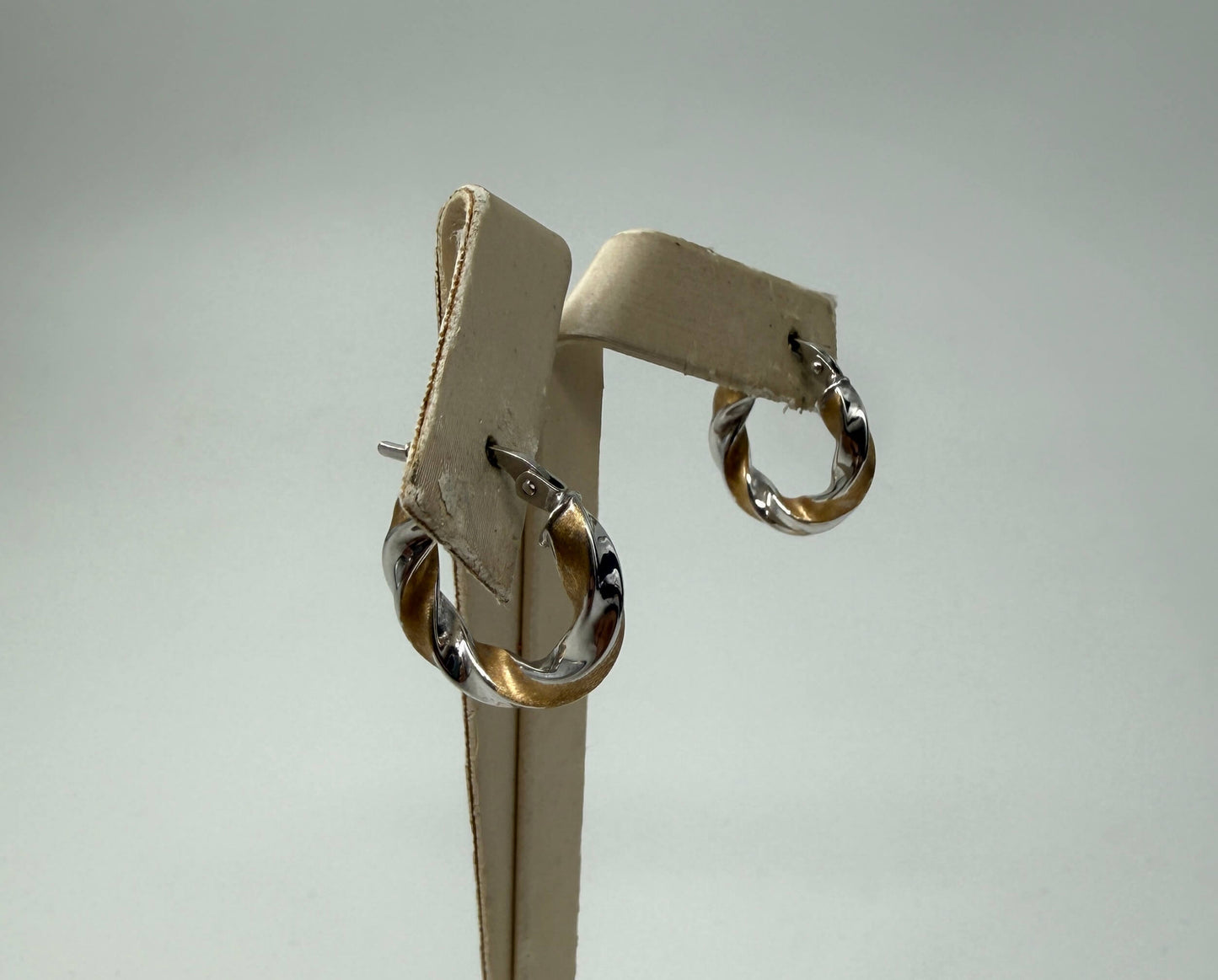 COPPIA DI ORECCHINI ORO 18KT BICOLOR