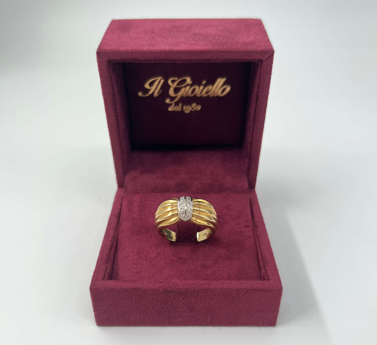 ANELLO IN ORO 18KT BICOLOR CON DIAMANTI