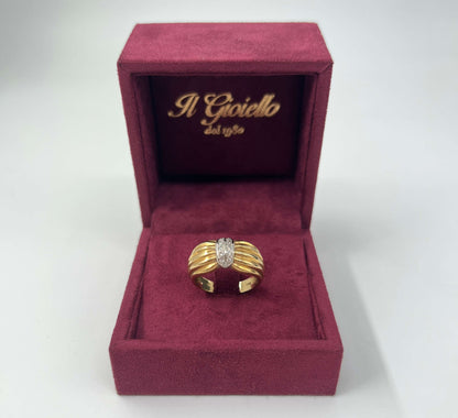 ANELLO IN ORO 18KT BICOLOR CON DIAMANTI