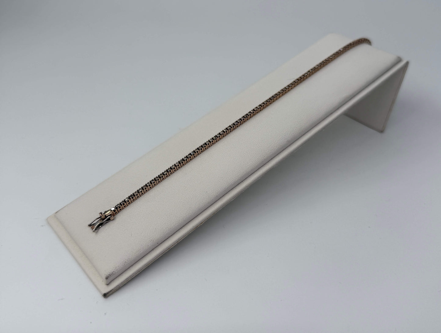 BRACCIALE TENNIS 18 KT ROSA CON DIAMANTI BROWN