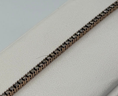 BRACCIALE TENNIS 18 KT ROSA CON DIAMANTI BROWN