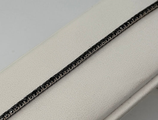BRACCIALE TENNIS 18 KT CON DIAMANTI NERI