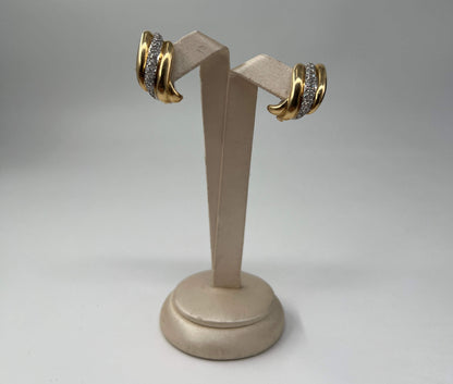 COPPIA DI ORECCHINI ORO 18KT GIALLO CON DIAMANTI