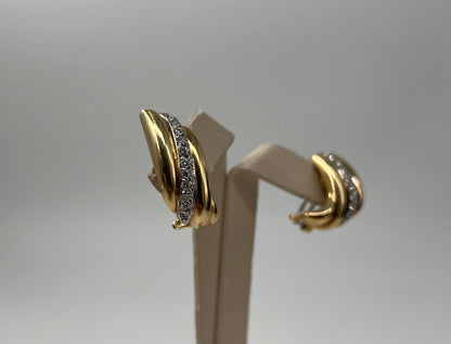 COPPIA DI ORECCHINI ORO 18KT GIALLO CON DIAMANTI