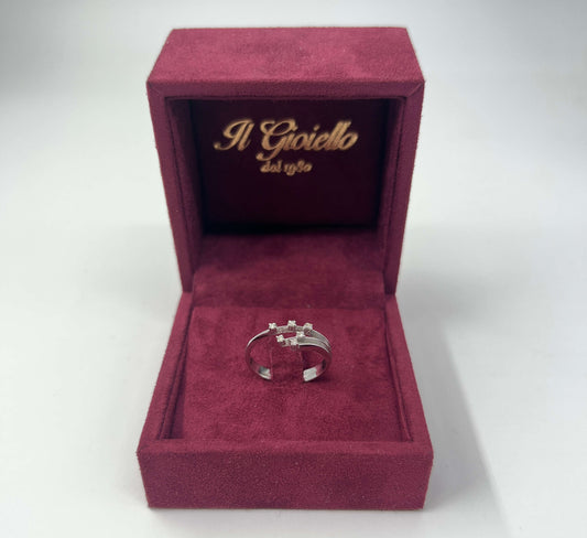 ANELLO IN ORO 18KT BIANCO CON DIAMANTI