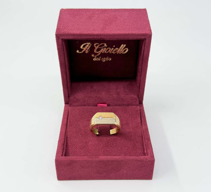 ANELLO IN ORO 18KT BICOLOR CON DIAMANTE