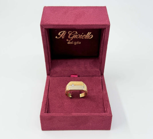 ANELLO IN ORO 18KT BICOLOR CON DIAMANTE