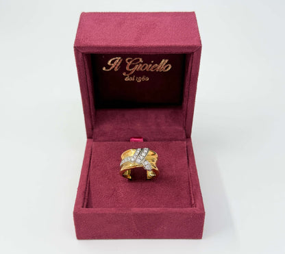 ANELLO IN ORO 18KT BICOLOR CON DIAMANTI NATURALI