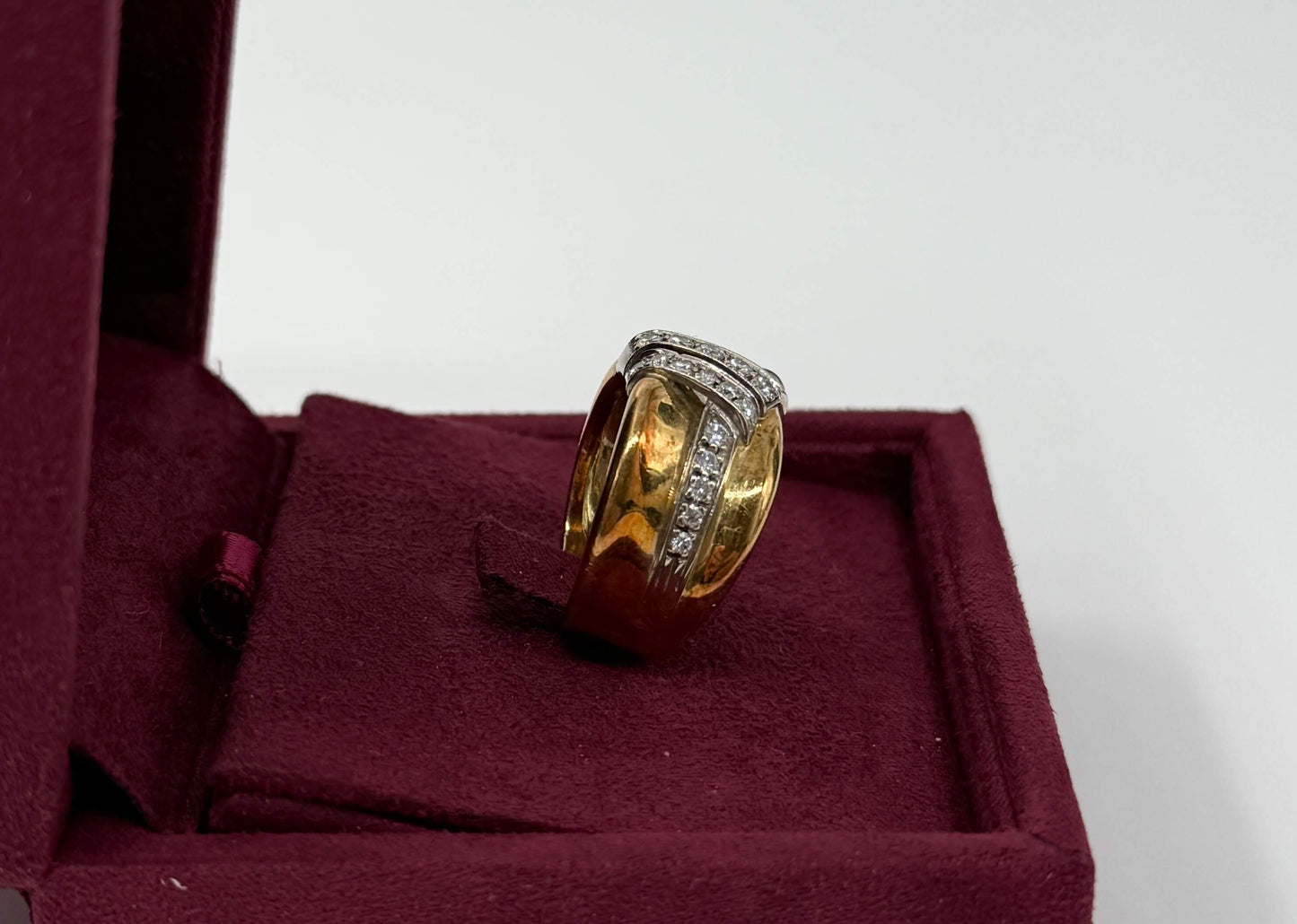 ANELLO IN ORO 18KT BICOLOR CON DIAMANTI NATURALI