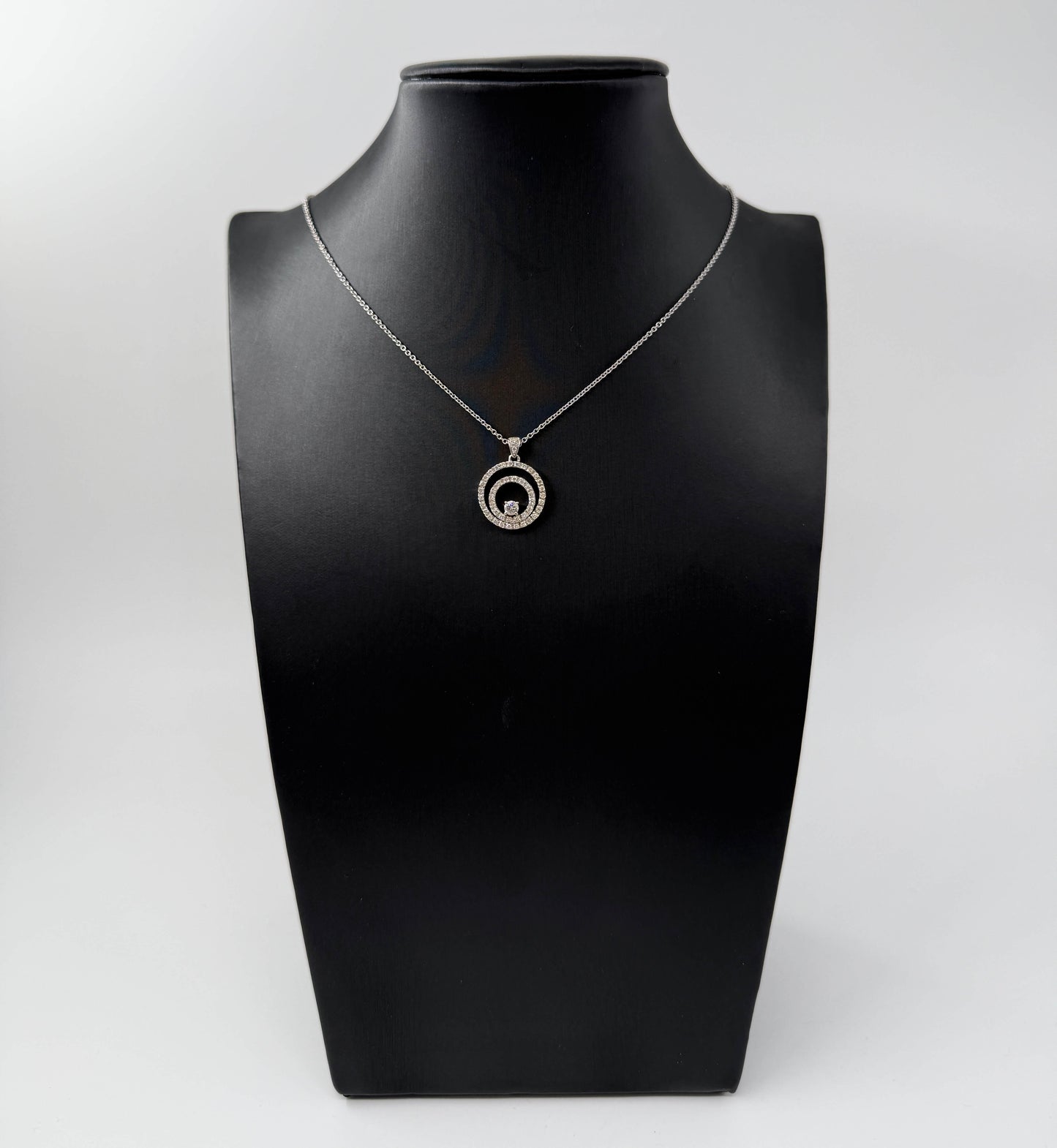 COLLANA ORO 18KT BIANCA CON DIAMANTI