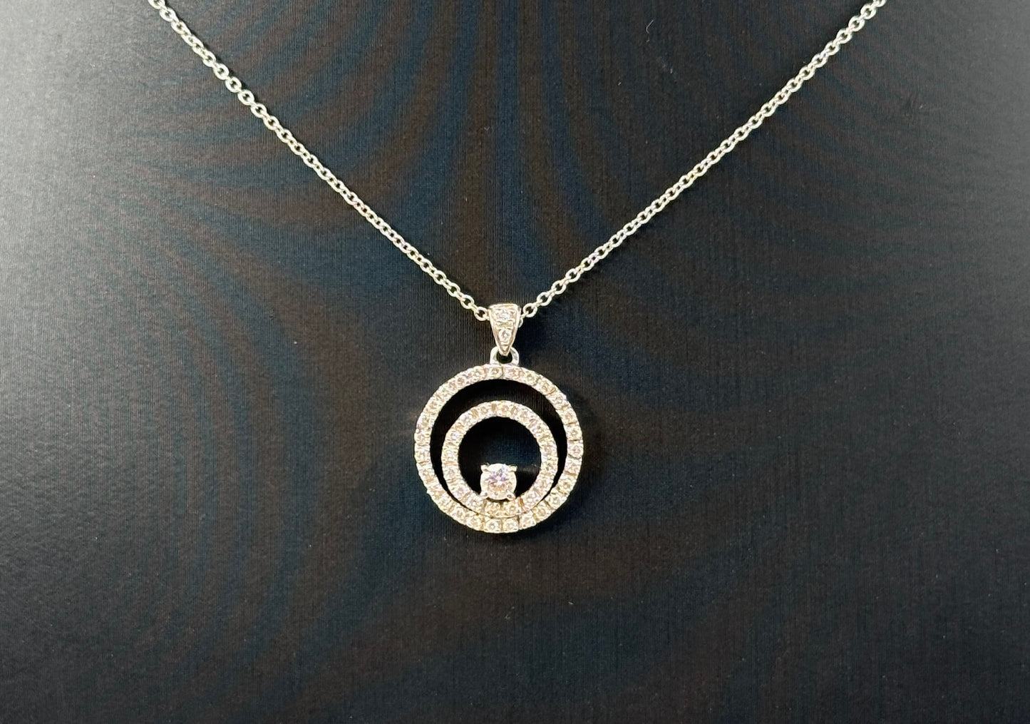 COLLANA ORO 18KT BIANCA CON DIAMANTI