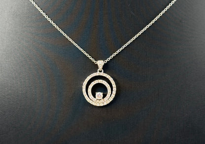 COLLANA ORO 18KT BIANCA CON DIAMANTI