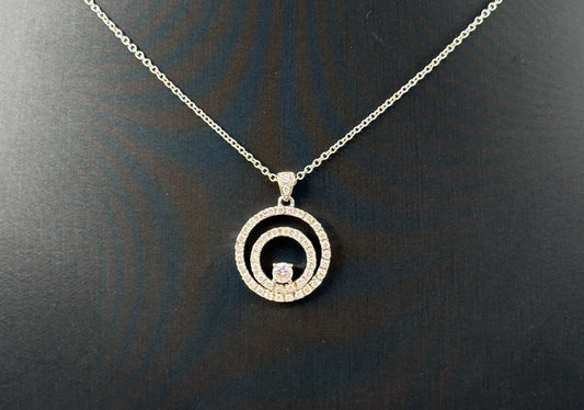 COLLANA ORO 18KT BIANCA CON DIAMANTI