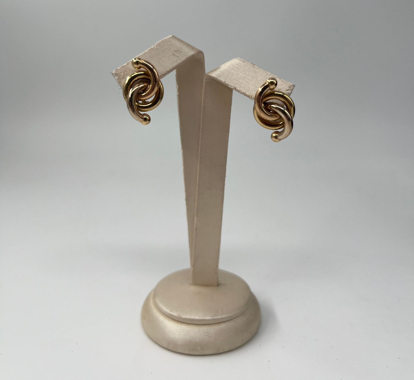 COPPIA DI ORECCHINI ORO 18KT TRICOLOR