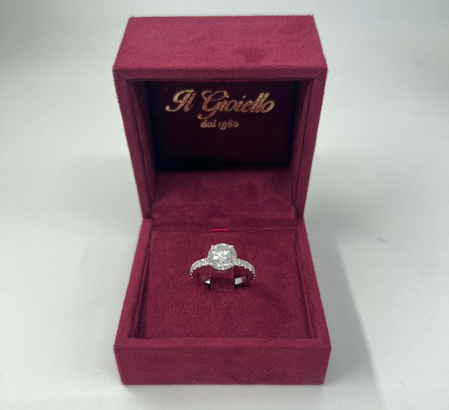 ANELLO SOLITARIO IN ORO 18KT BIANCO