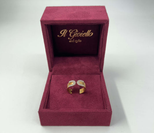 ANELLO IN ORO 18KT BICOLOR CON DIAMANTI