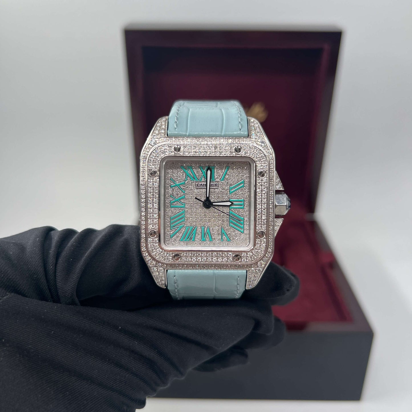 CARTIER SANTOS XL CUSTOM "TIFFANY"