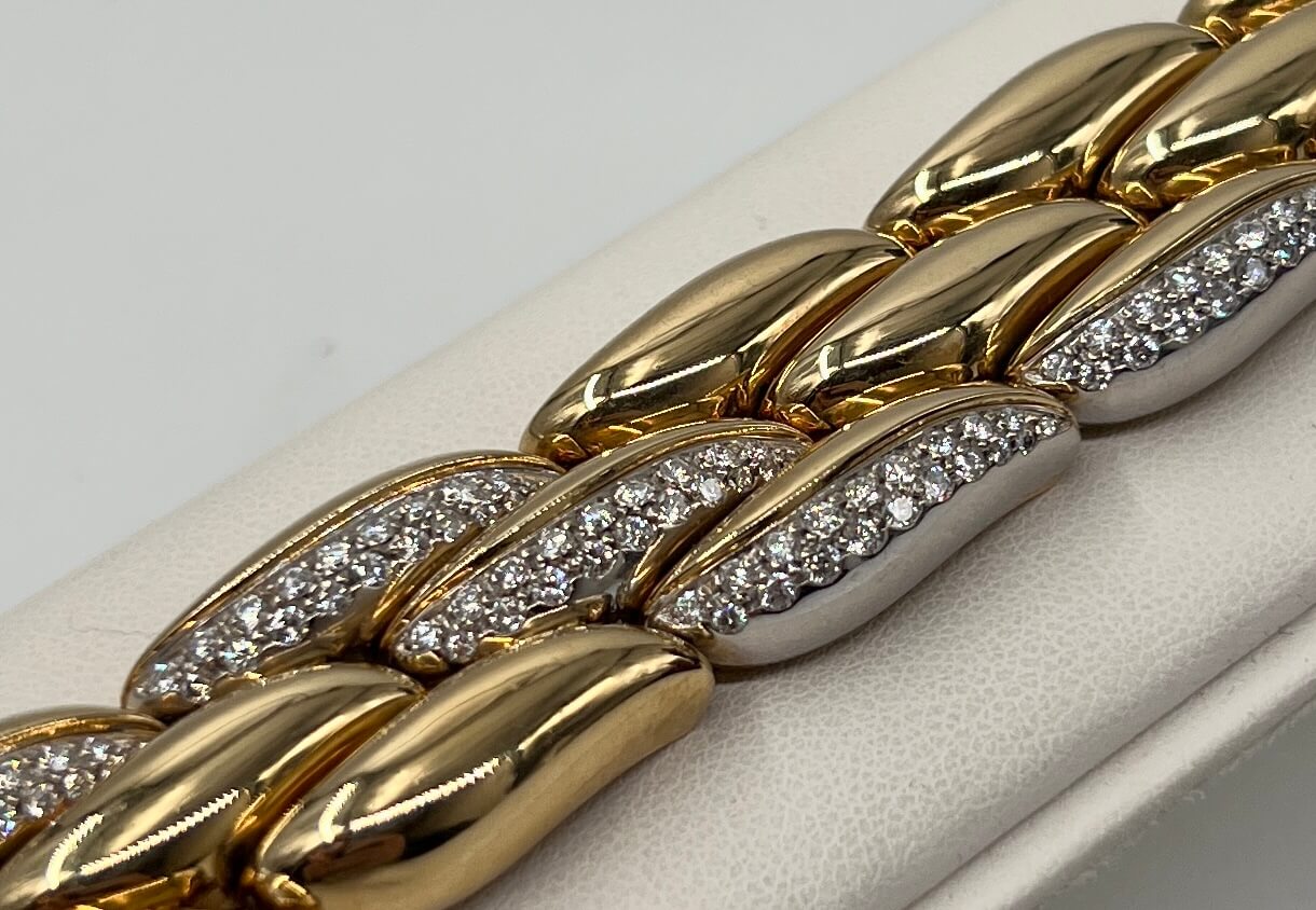 BRACCIALE 18 KT BICOLOR CON DIAMANTI
