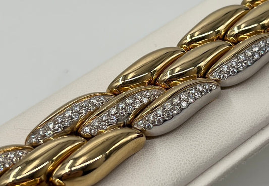BRACCIALE 18 KT BICOLOR CON DIAMANTI