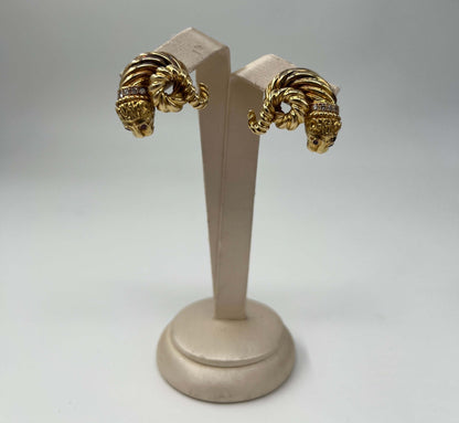 COPPIA DI ORECCHINI ORO 18KT GIALLO CON DIAMANTI