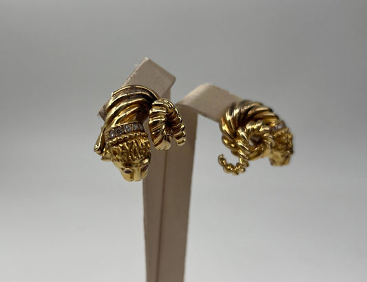 COPPIA DI ORECCHINI ORO 18KT GIALLO CON DIAMANTI