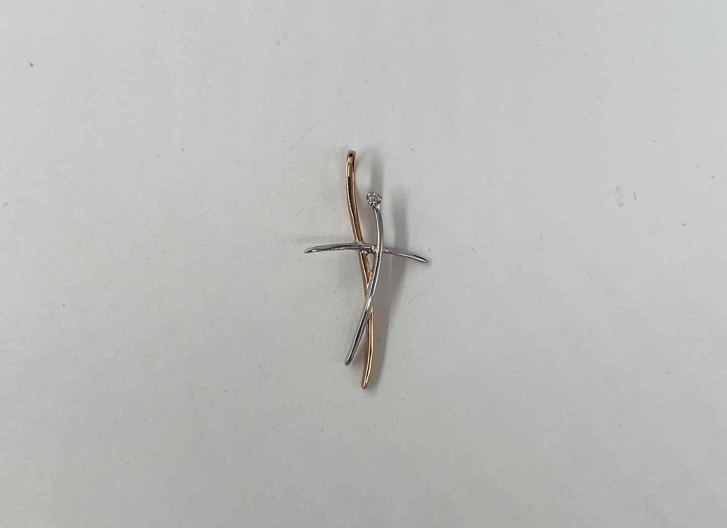 CIONDOLO ORO 18KT BICOLOR CON DIAMANTE