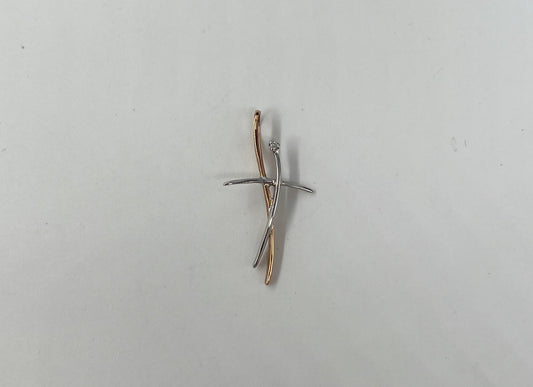 CIONDOLO ORO 18KT BICOLOR CON DIAMANTE