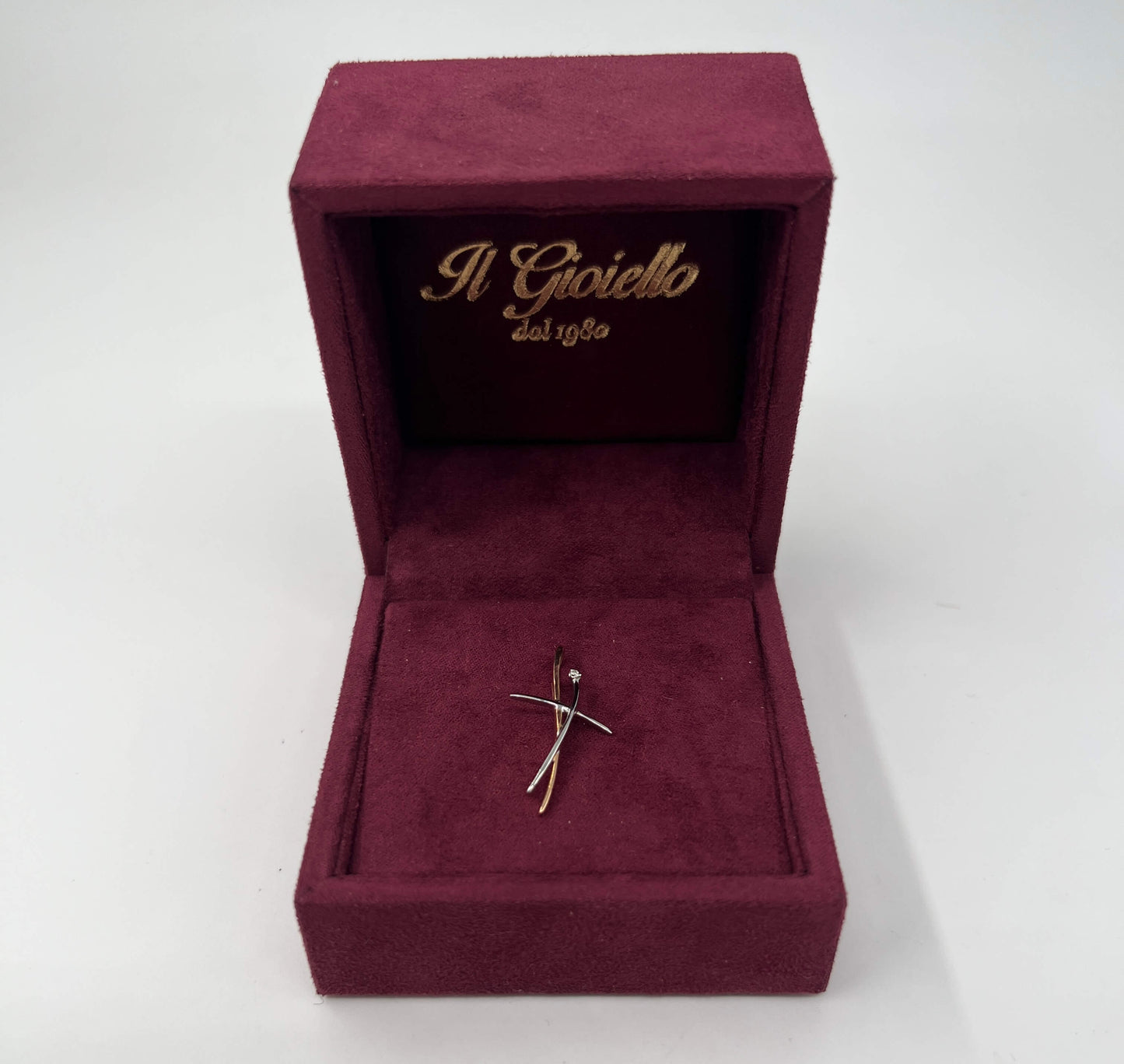 CIONDOLO ORO 18KT BICOLOR CON DIAMANTE