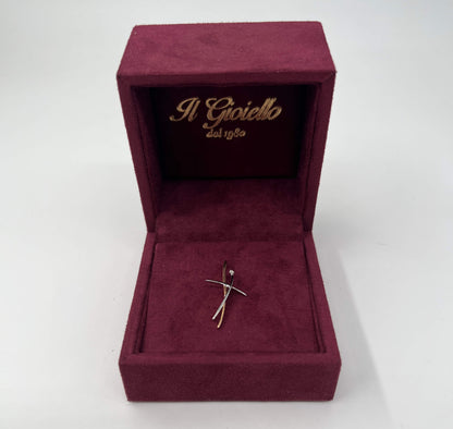 CIONDOLO ORO 18KT BICOLOR CON DIAMANTE