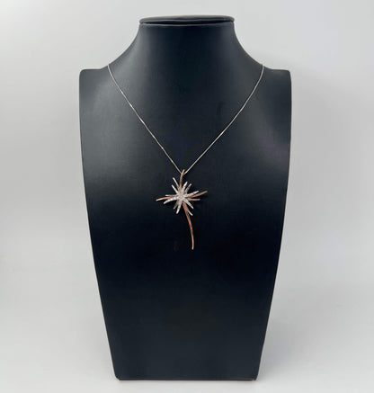 COLLANA ORO 18KT BIANCA CON CIONDOLO BICOLOR