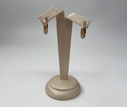 COPPIA DI ORECCHINI ORO 18KT TRICOLOR